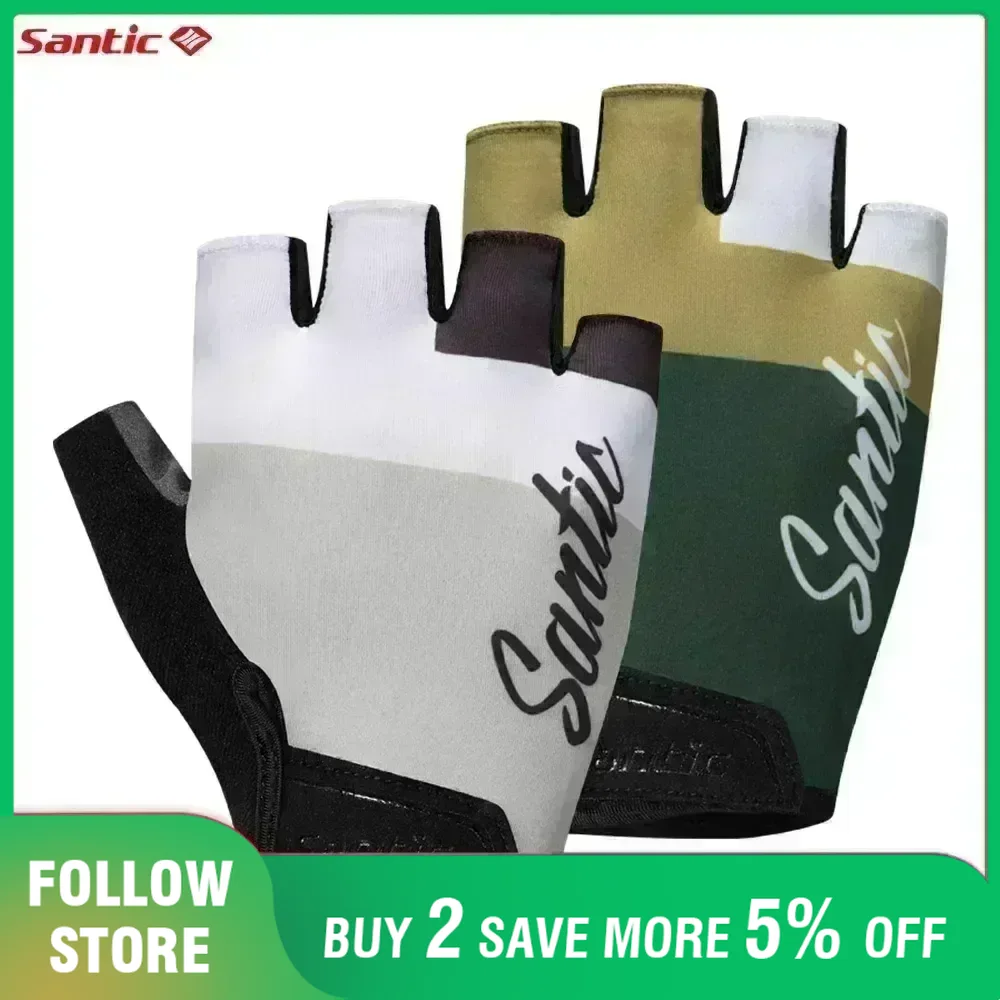 Running Gear Outdoor - Santic Unisex Half Cycling Gloves Non-Slip