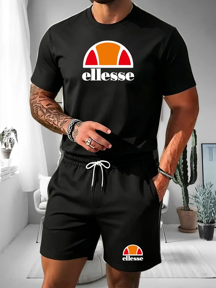 Running Gear - Men's Two-piece Sports Suit Round Neck